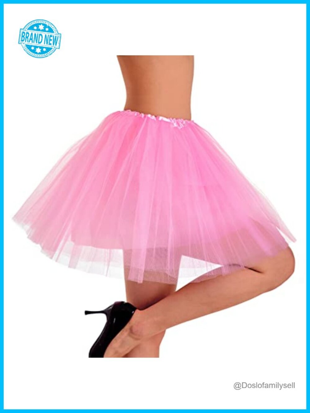 Women's Classic 4-Layer Tulle Tutu Skirt Elastic Waist Ballet Costume
